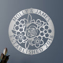 Custom Metal Wall Art - Personalized Floral Name Sign