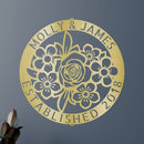 Custom Metal Wall Art - Personalized Floral Name Sign
