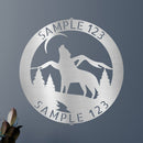 Custom Metal Wall Art - Personalized Howling Wolf Monogram Sign