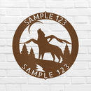 Custom Metal Wall Art - Personalized Howling Wolf Monogram Sign