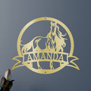 Custom Metal Wall Art - Personalized Horse Monogram Sign