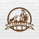 Custom Metal Wall Art - Personalized Horse Monogram Sign