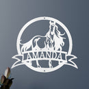 Custom Metal Wall Art - Personalized Horse Monogram Sign