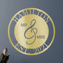 Custom Metal Wall Art - Personalized Mr and Mrs Wedding Sign