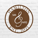 Custom Metal Wall Art - Personalized Mr and Mrs Wedding Sign
