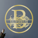 Custom Metal Wall Art - Personalized Split Circle Monogram Sign