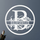 Custom Metal Wall Art - Personalized Split Circle Monogram Sign