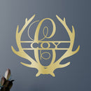 Custom Metal Wall Art - Personalized Deer Antler Monogram Sign