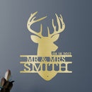 Custom Metal Wall Art - Personalized Deer Antler Head Monogram Sign