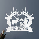 Custom Metal Wall Art - Personalized Antler Monogram Sign