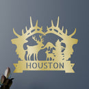 Custom Metal Wall Art - Personalized Antler Monogram Sign