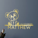 Custom Metal Wall Art - Personalized Teddy Bear Name Sign