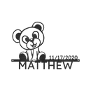 Custom Metal Wall Art - Personalized Teddy Bear Name Sign