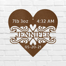 Custom Metal Wall Art - Personalized Newborn Name Sign