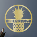 Custom Metal Wall Art - Personalized Pineapple Welcome Sign