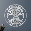 Custom Metal Wall Art - Personalized Skull Family Tree Sign