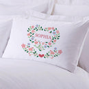 Personalized Floral Hearts Sleeping Pillowcase