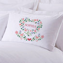 Exclusive Sale - Personalized Sleeping Floral Hearts Sleeping Pillowcase