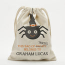 Personalized Spider Halloween Drawstring Sack | Custom Trick or Treat Bag