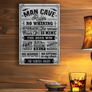 Personalized Team Man Cave Rules Metal Sign