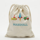 Personalized Transportation Kids Drawstring Sack