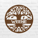 Custom Metal Wall Art - Personalized Tree of Life Family Name Sign