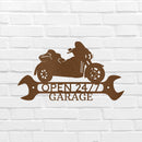 Custom Metal Wall Art - Personalized Motorbike Shop Name Sign