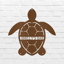 Custom Metal Wall Art - Personalized Sea Turtle Monogram Sign