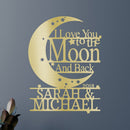 Custom Metal Wall Art - Personalized Moon and Back Monogram Sign
