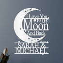 Custom Metal Wall Art - Personalized Moon and Back Monogram Sign