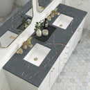 James Martin Chicago 72" Double Bathroom Vanity, Glossy White