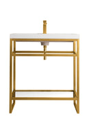 James Martin Boston 31.5" Single Console Vanity, Radiant Gold
