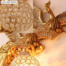 Phoenix gold wall lamp with honeycomb crystal dome – living room 110v-120v