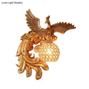 Phoenix gold wall lamp with honeycomb crystal dome – living room 110v-120v