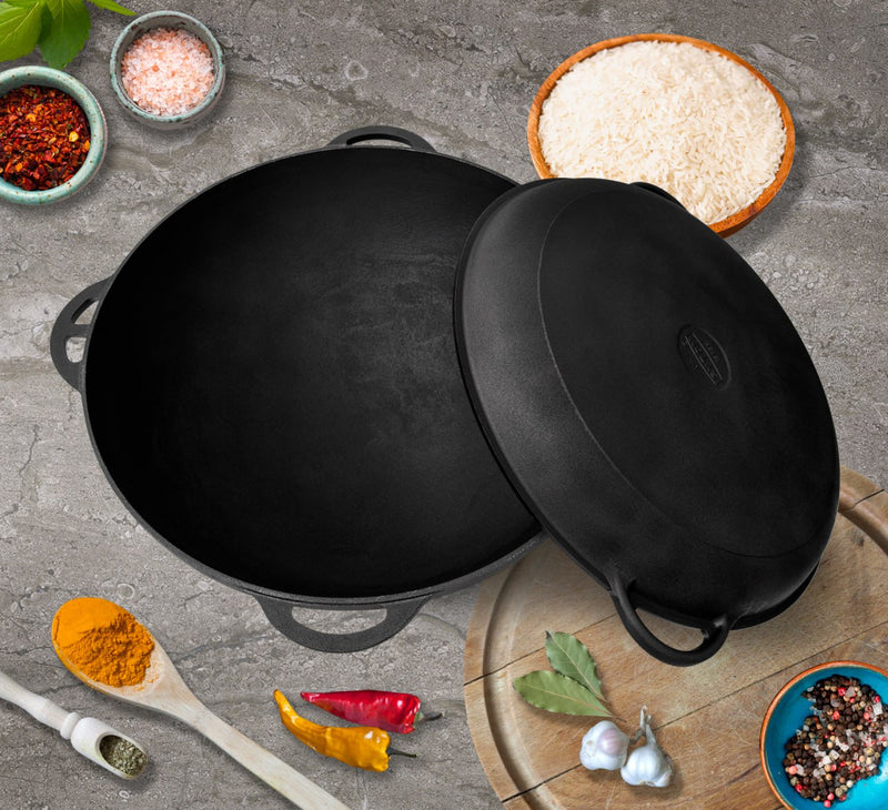 6,34 quart Combo Cooker Cauldron with a Frying Pan Lid 2 in 1, Heavy Duty Oven Dutch