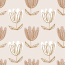 Pink Floral Hand Drawn Wallpaper