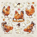 Pied Hens L8819 Counted Cross Stitch Kit