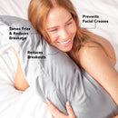 Silver Satin Pillowcase - Standard