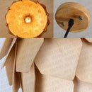 Pinecone wooden style orange & gold pendant lights dining room
