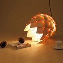 Pinecone wooden style orange & gold pendant lights dining room