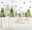 Mushrooms & Pine Trees - Fabric Nursery Wall Art Decals