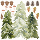 Woodland Animals & Pine Trees - Fabric Nursery Wall Art Decals