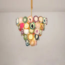 Pink agate designer led chandelier for dining room