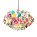 Pink agate designer led chandelier for dining room