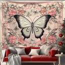 Pink and black butterfly series background cloth for living room