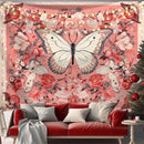 Pink and black butterfly series background cloth for living room