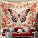 Pink and black butterfly series background cloth for living room
