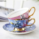 Pink and blue cartoon bird pattern ceramic cup set dining room