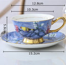 Pink and blue cartoon bird pattern ceramic cup set dining room