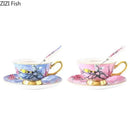 Pink and blue cartoon bird pattern ceramic cup set dining room